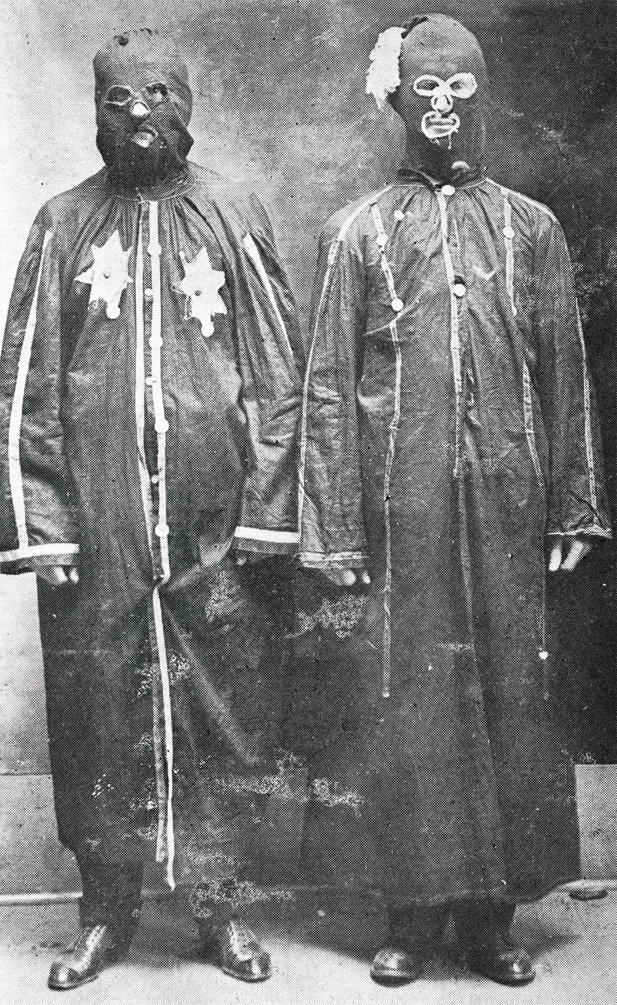 Two disguised Night Riders in Trenton, Tennessee, 1908. (Tennessee State Library & Archives)
