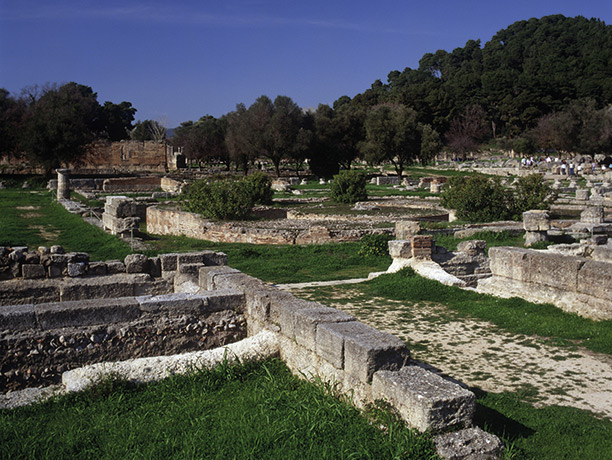 Olympic village: Leonidaion at Olympia, built in 350 BC to accommodate official visitors to the games