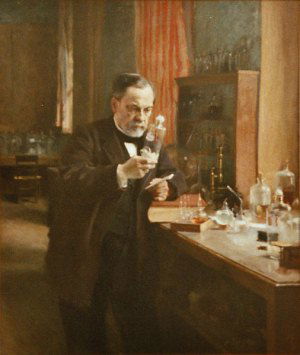 Louis Pasteur in his laboratory, painting by A. Edelfeldt in 1885 Louis Pasteur in his laboratory, painting by A. Edelfeldt in 1885