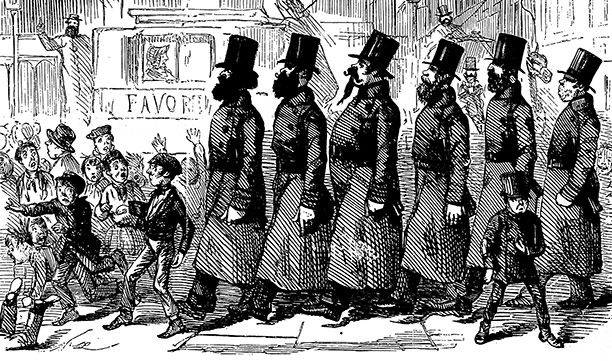 'Peelers', named after the founder of the police force, Sir Robert Peel, take to London's streets in 1829