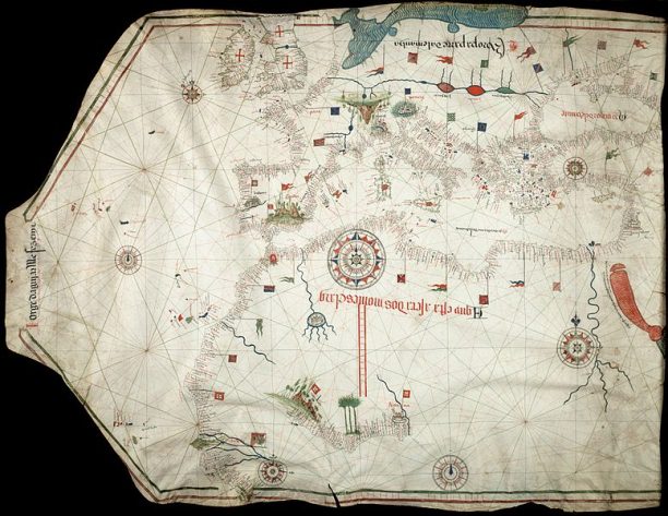 Portolan chart by Jorge de Aguiar (1492), the oldest known signed and dated chart of Portuguese origin (Beinecke Rare Book and Manuscript Library, Yale University, New Haven, USA)