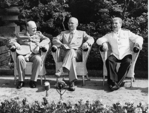 Churchill, Truman and Stalin at the Potsdam Conference, July 1945