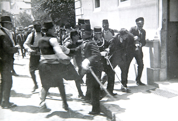 Wrong man: Ferdinand Behr is arrested after the assassination of Franz Ferdinand. History Museum Sarajevo