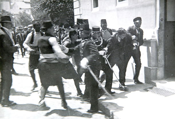 Wrong man: Ferdinand Behr is arrested after the assassination of Franz Ferdinand. History Museum Sarajevo