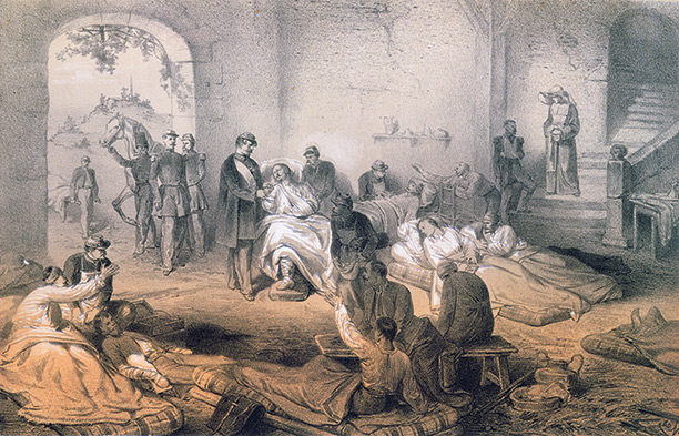 Helping hand: Emperor Napoleon III visits the wounded after the Battle of Solferino