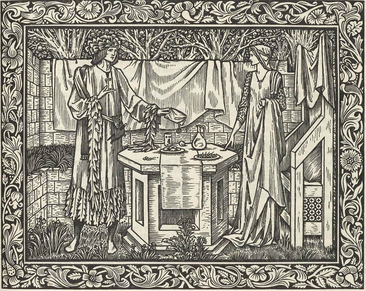 Illustration for The Works of Geoffrey Chaucer, printed by William Morris at the Kelmscott Press, 1896 