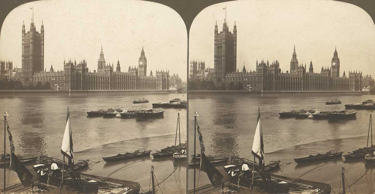 Stereograph View of the Houses of Parliament, 1850s–1910s. Metropolitan Museum of Art.