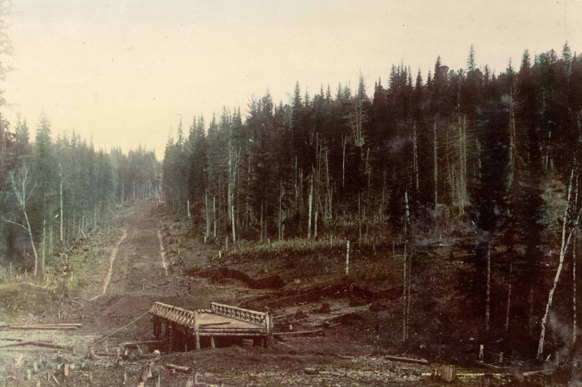 View of a Bridge Across the Chebula River. Chumay-Olenskaya Road. 1906-1908. Library of Congress.