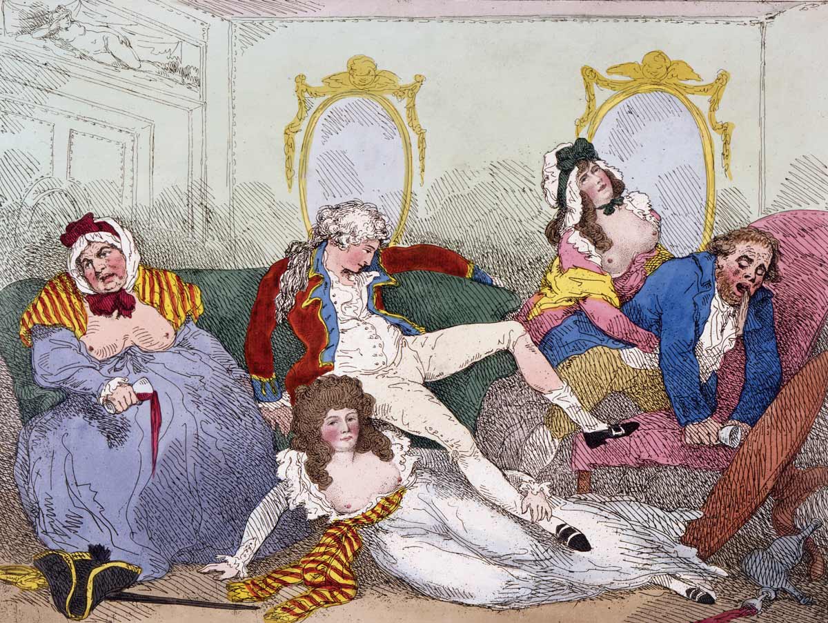 'The Prince Regent in a debauched state’, 19th century © Bridgeman Images.
