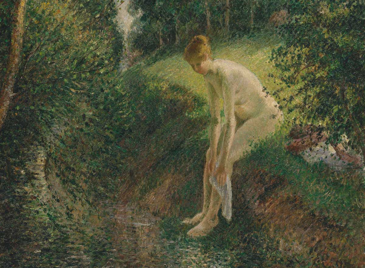 Bather in the Woods (detail), Camille Pissarro, 1895. Metropolitan Museum of Art.