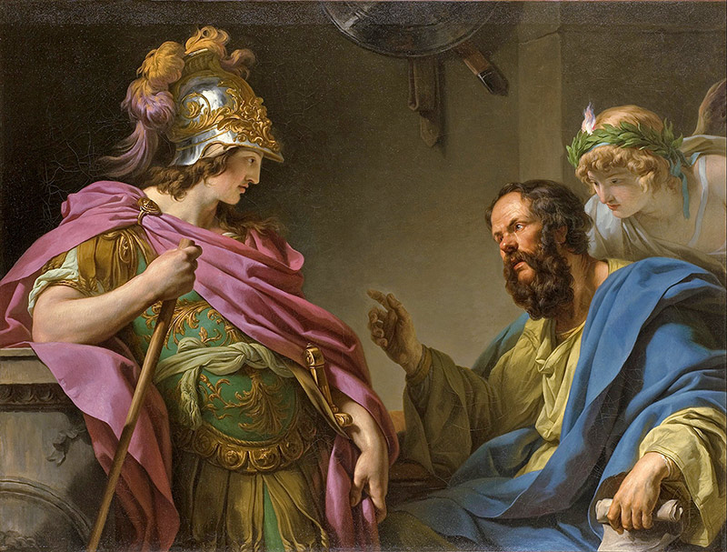 Alcibiades being taught by Socrates, by François-André Vincent, 1776.