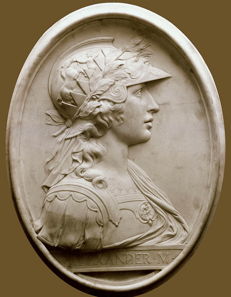 Idealised portrait relief of Alexander the Great by Landolin Ohnmacht (1760-1834).