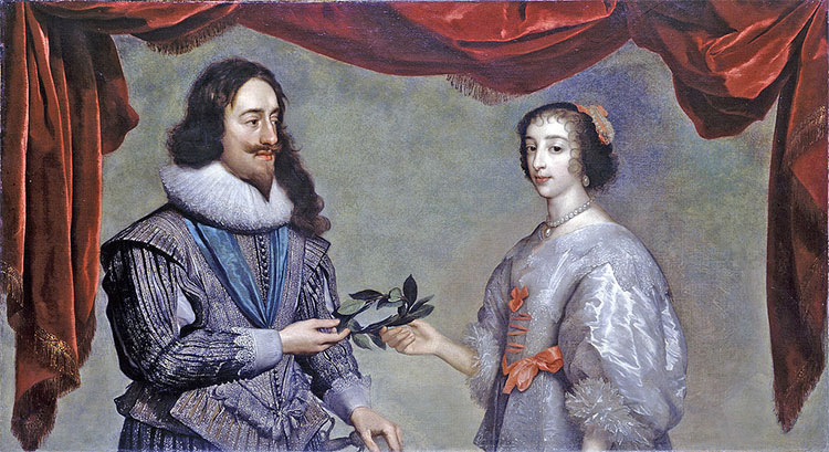 Charles I and Henrietta Maria, c.1630, by Daniel Mytens. 
