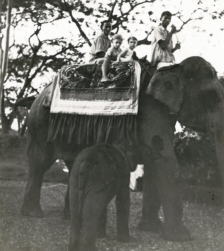 Child of the Raj, Roger Butler, rides Lizzie, Nagrakata, India, 1939.