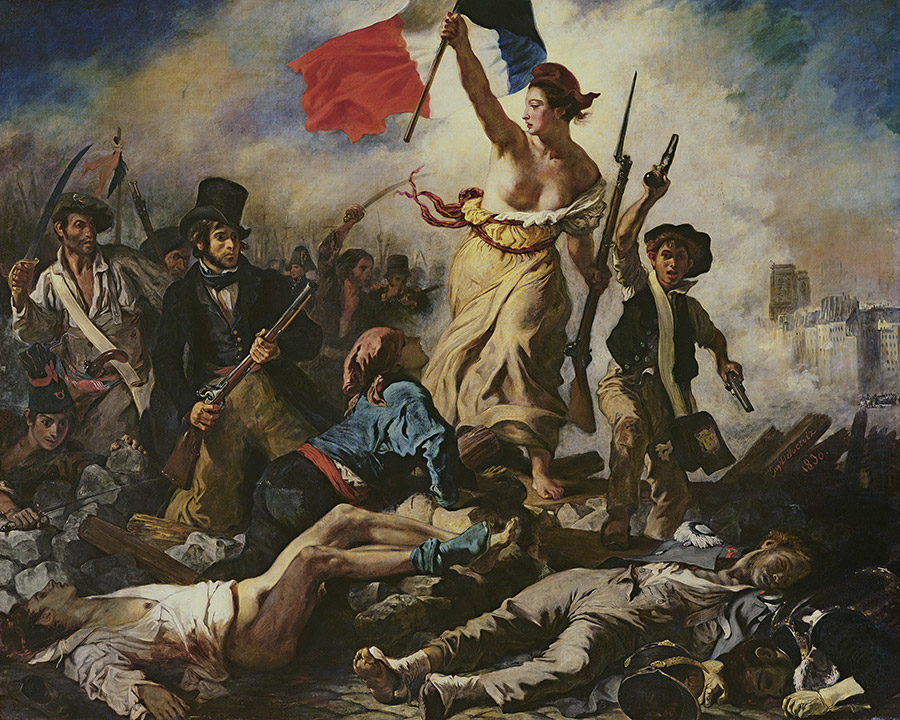 Liberty Leading the People, 30 July 1830, by Eugène Delacroix (1798-1863), painted 1830-31.