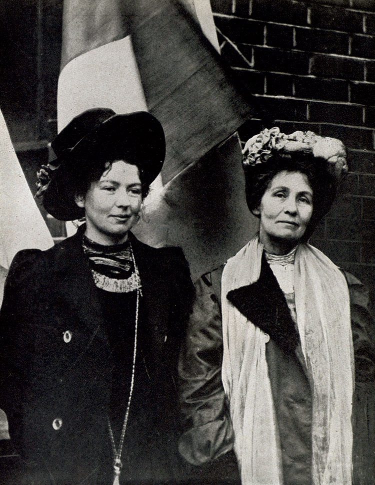 Christabel (left) and Emmeline Pankhurst in 1903.