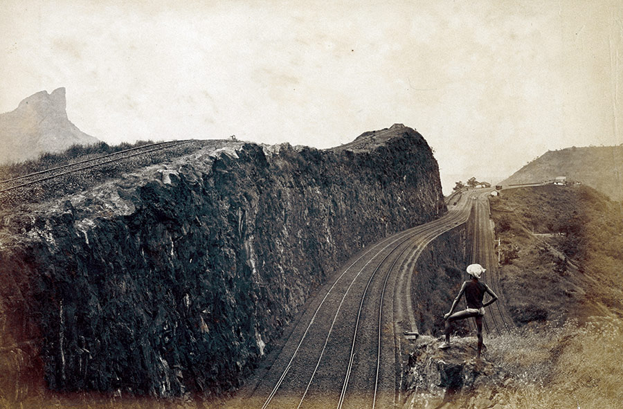 Bhor Ghat Railway at Maharashtra, on the crest of the Western Ghats, India, 1883.