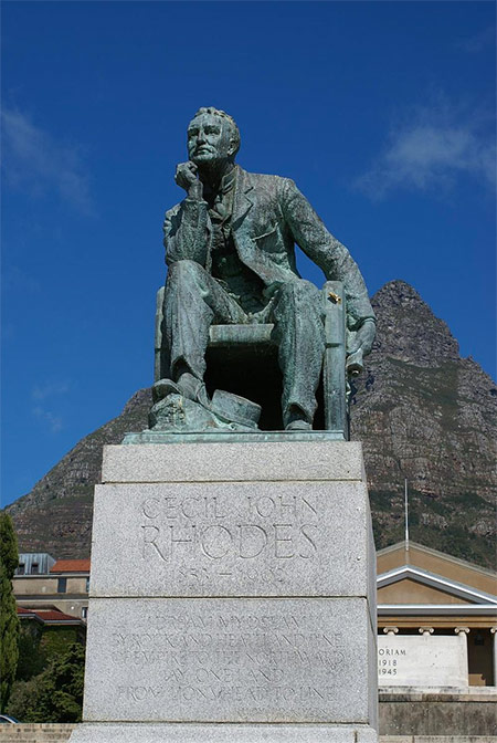 Statue of Rhodes at the University of Cape Town, now removed