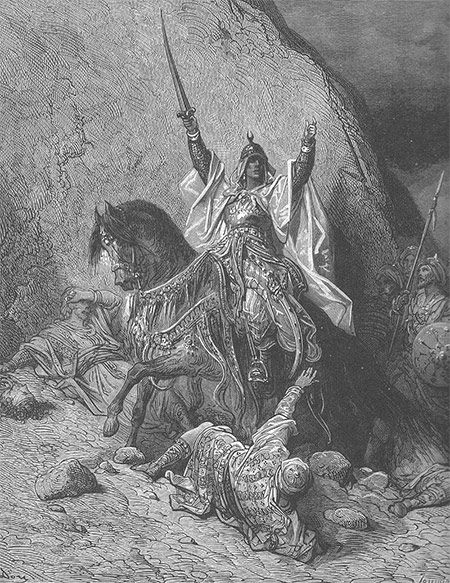 19th-century depiction of a victorious Saladin, by Gustave Doré.