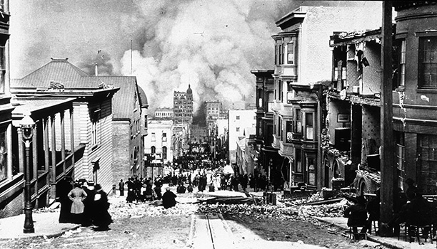 Sacramento Street in the aftermath of the earthquake