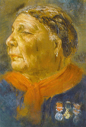 Portrait of Mary Seacole wearing medals (never awarded to her) of the British Crimea, the Turkish Medjidie and the Légion d