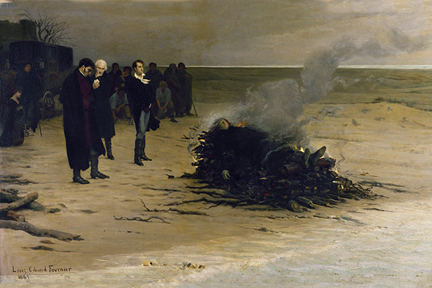 The Funeral of Shelley by Louis Édouard Fournier, 1889.
