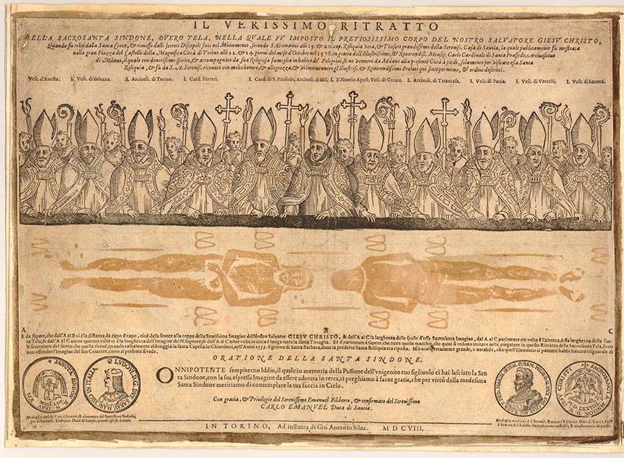 A typical ‘souvenir’ of an exposition with presiding clergy (1608), one of several made between 1578 and 1750. The Trustees of the British Museum