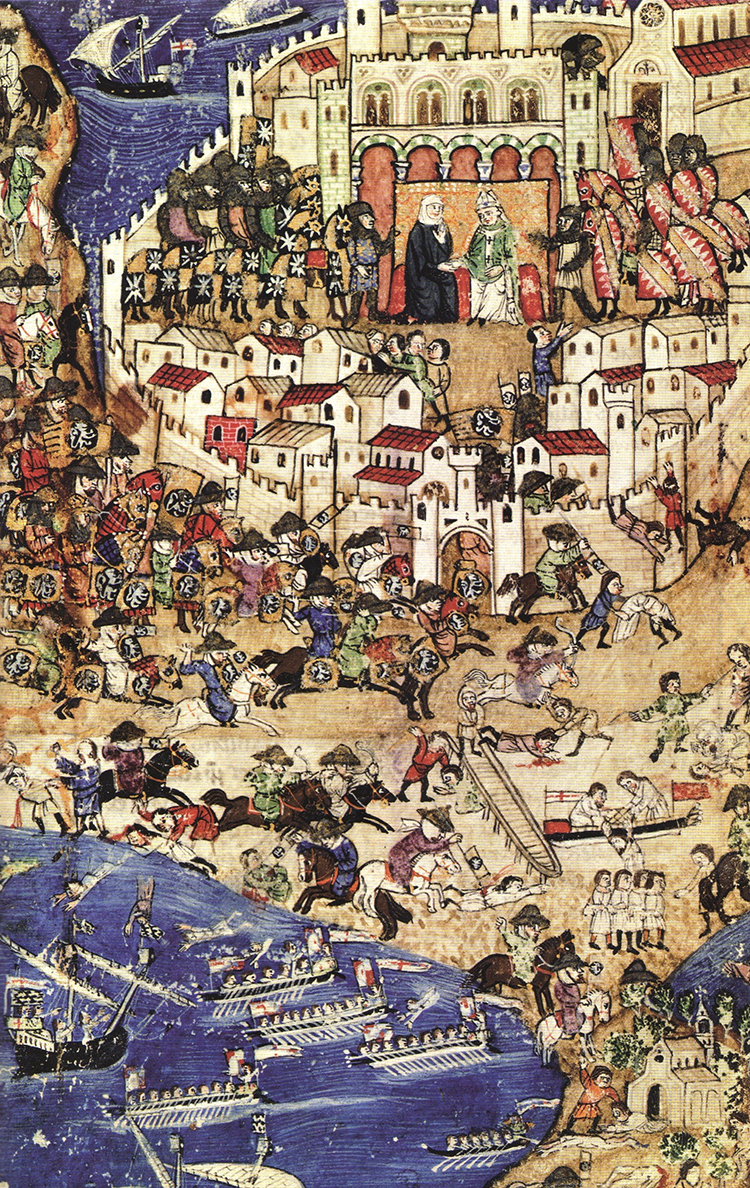Mamluks attacking at the Fall of Tripoli in 1289.