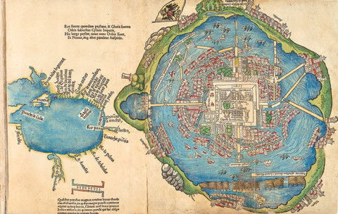 Aztec Empire On World Map The Map Tenochtitlan 1524 History Today