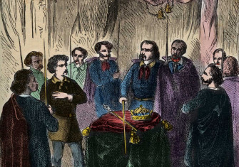 Illuminati reception, 19th-century illustration.