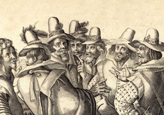 the Gunpowder Plot conspirators, engraving by Crispijn de Passe the Elder, c.1605.