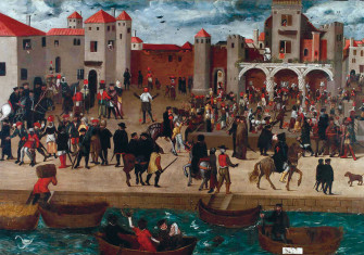 The Chafariz d’El-Rey (King’s Fountain), Lisbon. Unknown artist, Netherlands, 1570-80. The Picture Art Collection/Alamy Stock Photo