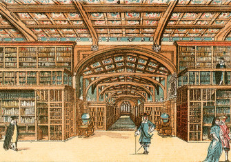 Depiction of the Bodleian LIbrary in the 17th century, by Alfred Church, 1886. Bridgeman Images