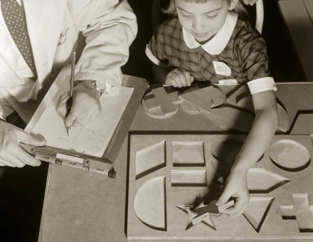 IQ testing using a ‘form board’, US, 1955.