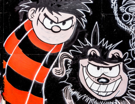 Dennis the Menace and Gnasher street art in Cabra, Ireland. William Murphy (CC BY-SA 2.0).