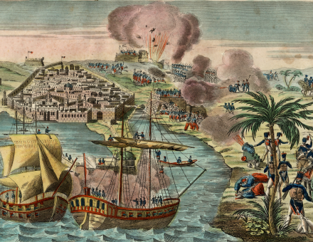The bombardment of Algiers, 1830. Prints, Drawings and Watercolors from the Anne S.K. Brown Military Collection. Brown Digital Repository. Brown University Library. Public Domain.