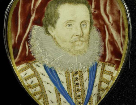A portrait of King James VI of Scotland and I of England, by Lawrence Hilliard, c. 1600-1625. Rijksmuseum. Public Domain.