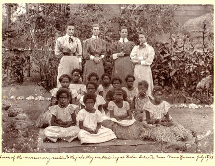Missionaries and Islanders, Dobu, 1899.