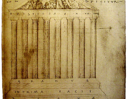 Cyriacus' sketch of the Parthenon in Athens
