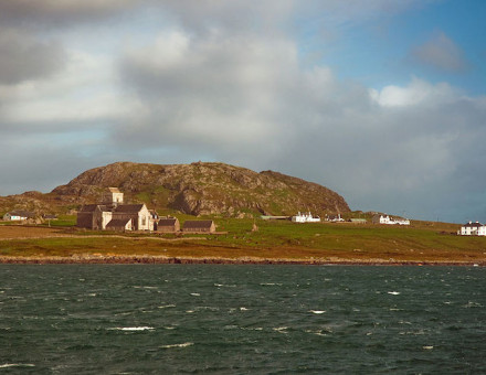 Iona Abbey from the ferry, by Phillip Capper.