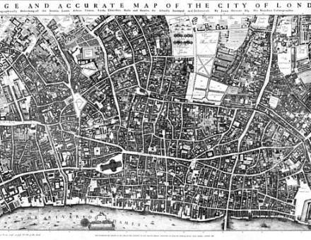'Large and Accurate Map of the City of London', by John Ogilby and William Morgan (1677).