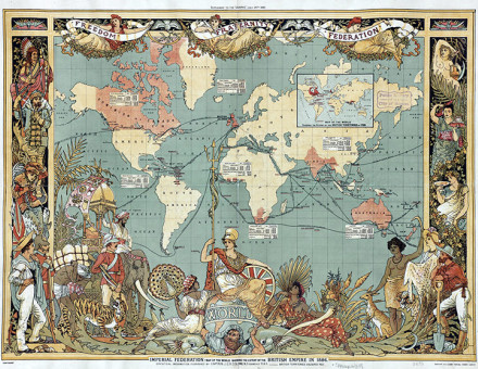 Map of the British Empire in 1886