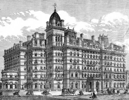 London's (supposedly haunted) Langham Hotel as featured in the Illustrated London News, 1865