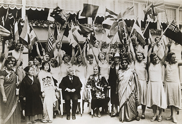 The Women's International Congress in Tokyo in the 1930s, with its president, the German foreign minister. Corbis/Underwood & Underwood