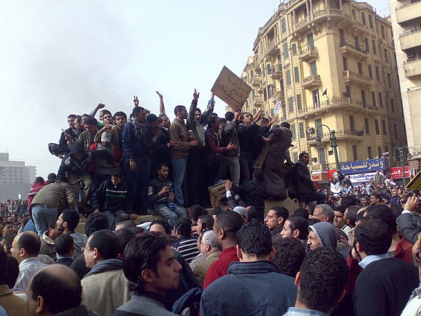 Demonstrators on Army Truck in Tahrir Square, Cairo, January 2011. Photo / Ramy Raoof