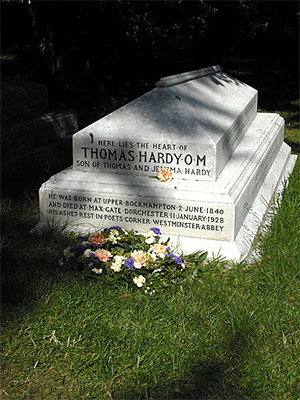 Grave of Thomas Hardy's heart at Stinsford parish church