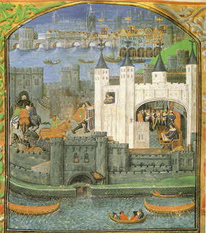 The Tower of London depicted in the 1500s
