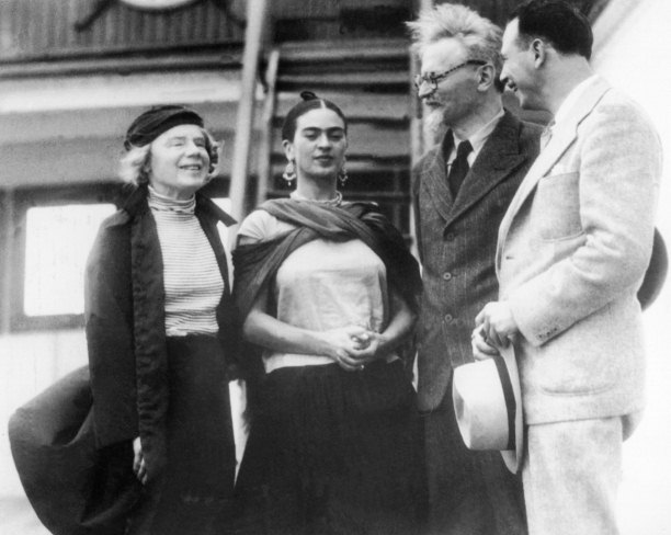 Leon Trotsky (second right) and his wife Natalya Sedova (far left) are welcome to Tampico Harbour, Mexico by Frida Kahlo and the US Trotskyist leader Max Shachtman, January 1937. Getty Images/Gamma-Keystone