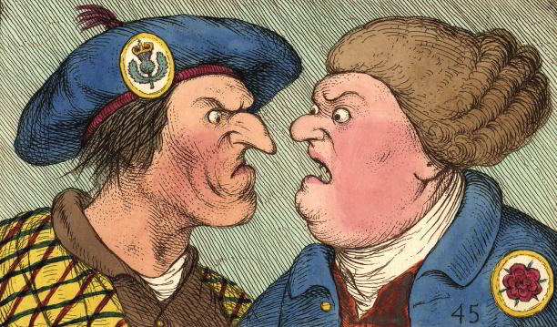 'Sawney Scot and John Bull', an English print published in 1792. 'Sawney' was an English nickname for a Scotsman