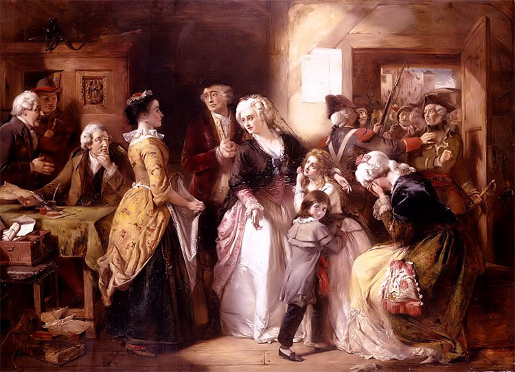Louis XVI and his family, dressed as bourgeois, arrested in Varennes